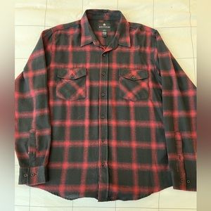 Black/Red L Shouthouse Flannel Button-up Shirt